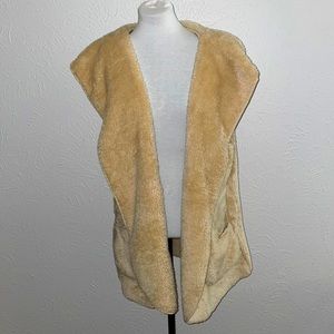 Soft Faux Fur Cocoon Jacket Blonde Size Large